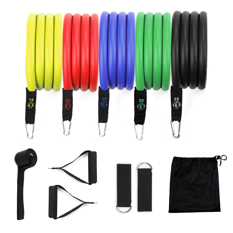 11 PCS Resistance Bands Custom Logo Pull Rope Fitness Exercises Training Yoga Band Gym Tension Rope Fitness Equipments