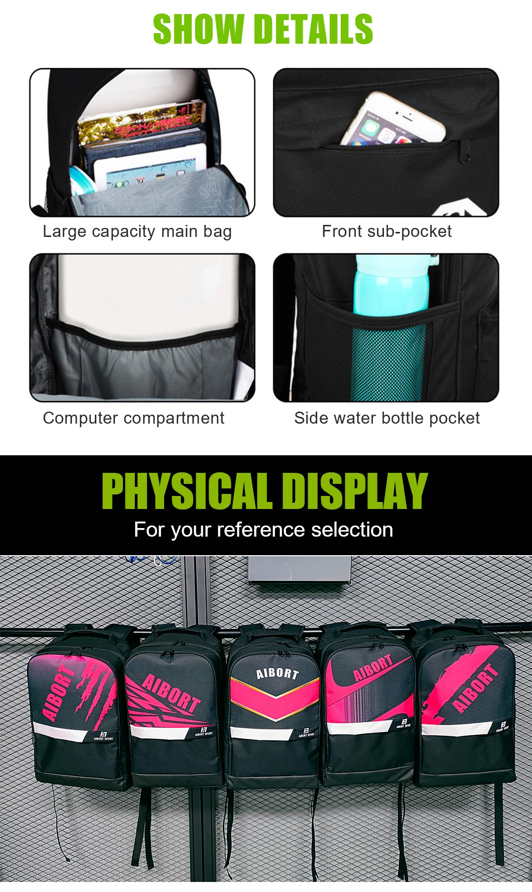 Customize Print High Quality Sports Basketball Football Bag Yoga Gym School Backpack Sports Bag