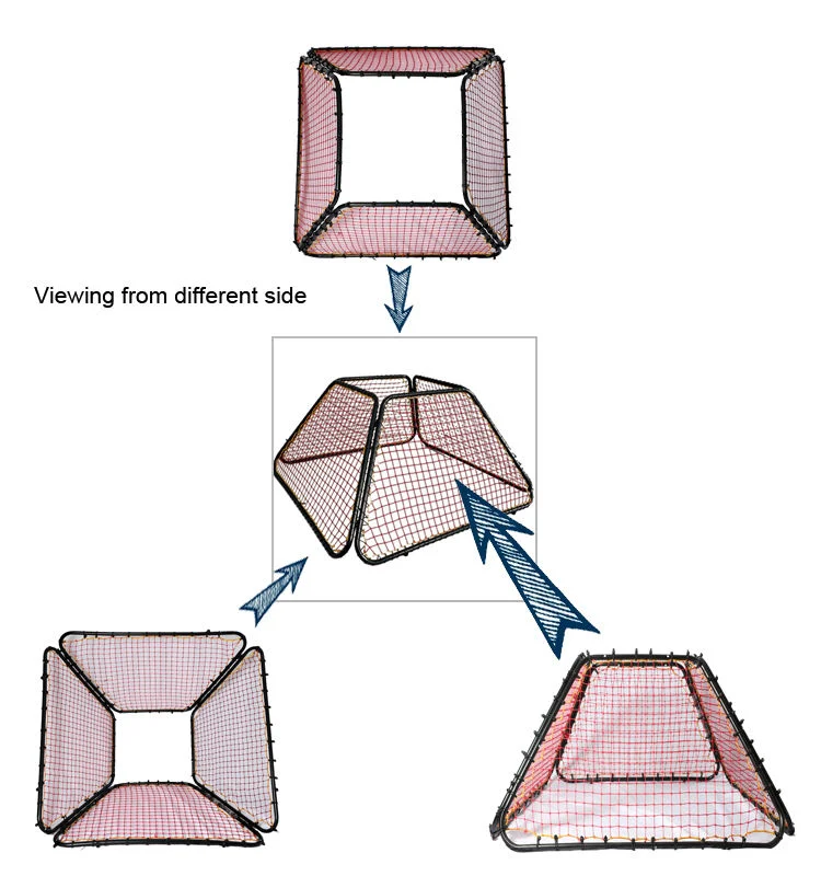 Portable Four Sides Soccer Rebound Goal Nets Football Training Equipment Endurance Agility
